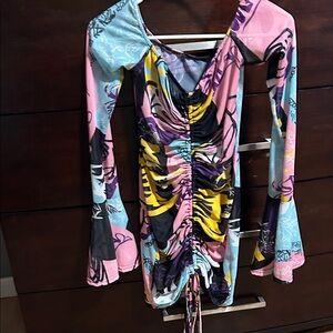 Multicolor Abstract Print Dress